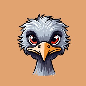 可爱鸵鸟矢量卡通画儿童插画图片