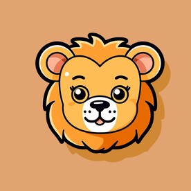 可爱狮子矢量卡通画儿童插画图片