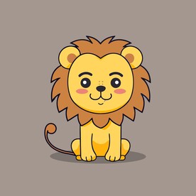 可爱狮子矢量卡通画儿童插画图片