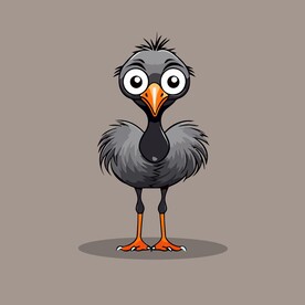 可爱鸵鸟矢量卡通画儿童插画图片
