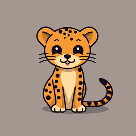 可爱豹子矢量卡通画儿童插画图片