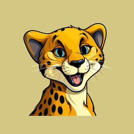 可爱豹子矢量卡通画儿童插画图片