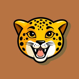 可爱猎豹矢量卡通画儿童插画图片