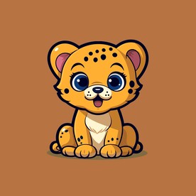 可爱猎豹矢量卡通画儿童插画图片