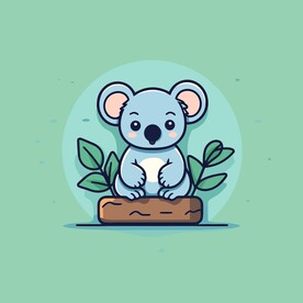 可爱树懒矢量卡通画儿童插画图片