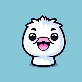 可爱鸵鸟矢量卡通画儿童插画