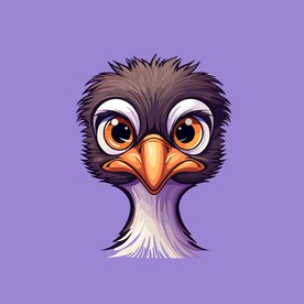 可爱鸵鸟矢量卡通画儿童插画