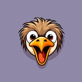 可爱鸵鸟矢量卡通画儿童插画