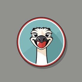 可爱鸵鸟矢量卡通画儿童插画