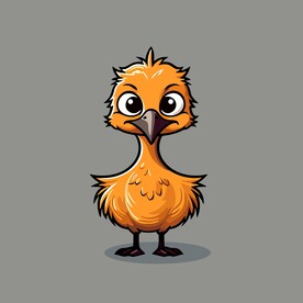 可爱鸵鸟矢量卡通画儿童插画