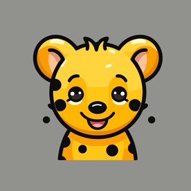 可爱狮子矢量卡通画儿童插画