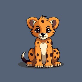 可爱狮子矢量卡通画儿童插画