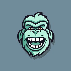 可爱大猩猩矢量卡通画儿童插画