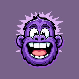 可爱大猩猩矢量卡通画儿童插画