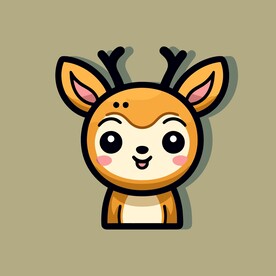 可爱小鹿矢量卡通画儿童插画