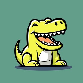 可爱鳄鱼矢量卡通画儿童插画
