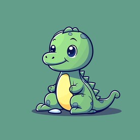 可爱鳄鱼矢量卡通画儿童插画