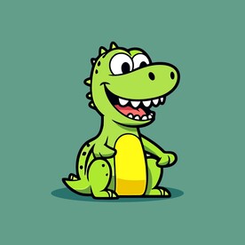 可爱鳄鱼矢量卡通画儿童插画