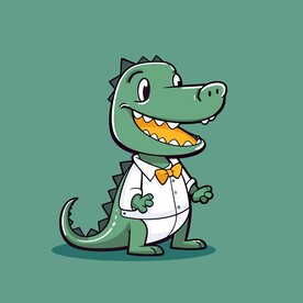 可爱鳄鱼矢量卡通画儿童插画