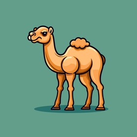 可爱骆驼矢量卡通画儿童插画