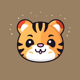 可爱老虎矢量卡通画儿童插画