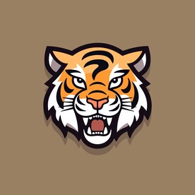 可爱老虎矢量卡通画儿童插画