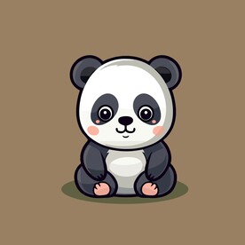 可爱熊猫矢量卡通画儿童插画