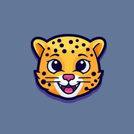 可爱小豹子矢量卡通画儿童插画