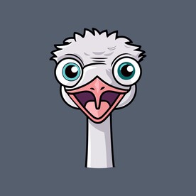 可爱鸵鸟矢量卡通画儿童插画