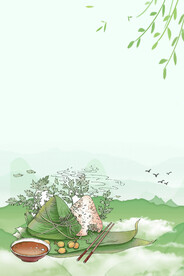 手绘端午粽子海报