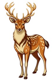 木雕风格梅花鹿