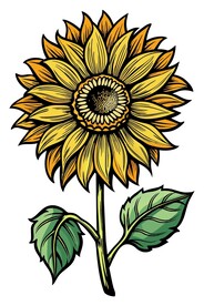 木雕风格向日葵