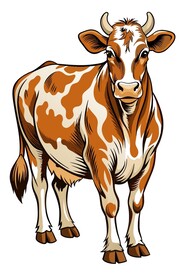木雕风格奶牛