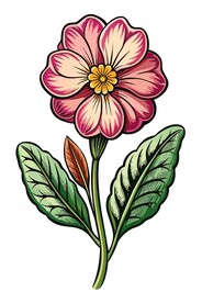 木雕风格报春花