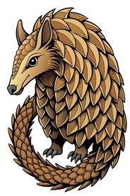 木雕风格穿山甲