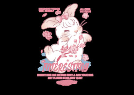 卡通桃花兔设计