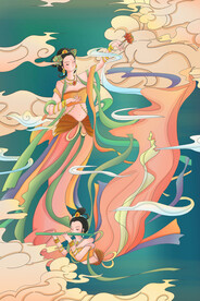 敦煌飞天插画