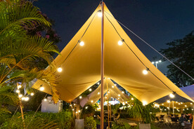 灯串夜景帐篷露营天幕