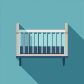 扁平风格婴儿床图标