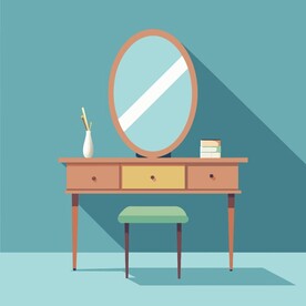 扁平风格梳妆台