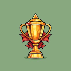 金银铜奖杯卡通绘画儿童插画