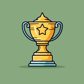 金银铜奖杯卡通绘画儿童插画