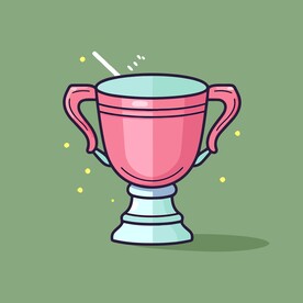 金银铜奖杯卡通绘画儿童插画