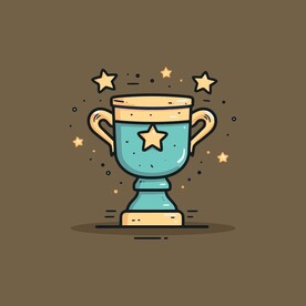 金银铜奖杯卡通绘画儿童插画