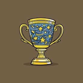 金银铜奖杯卡通绘画儿童插画