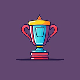 金银铜奖杯卡通绘画儿童插画