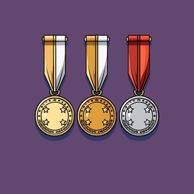 金银铜奖牌卡通绘画儿童插画