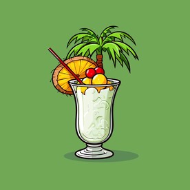 夏威夷饮料卡通绘画儿童插画