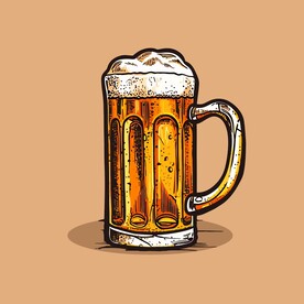 可爱啤酒卡通绘画儿童插画