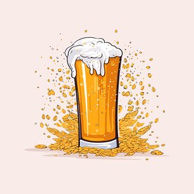 可爱啤酒卡通绘画儿童插画